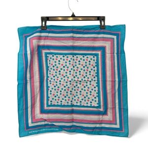 Vintage 80’s Blue and Pink Polka Dot Scarf